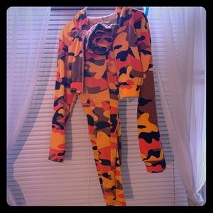 Fashion Nova Orange camp jump suit